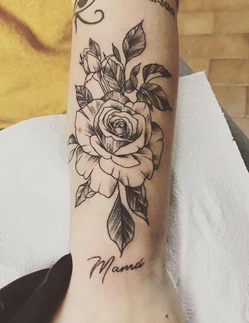 Rose arm tattoo idea