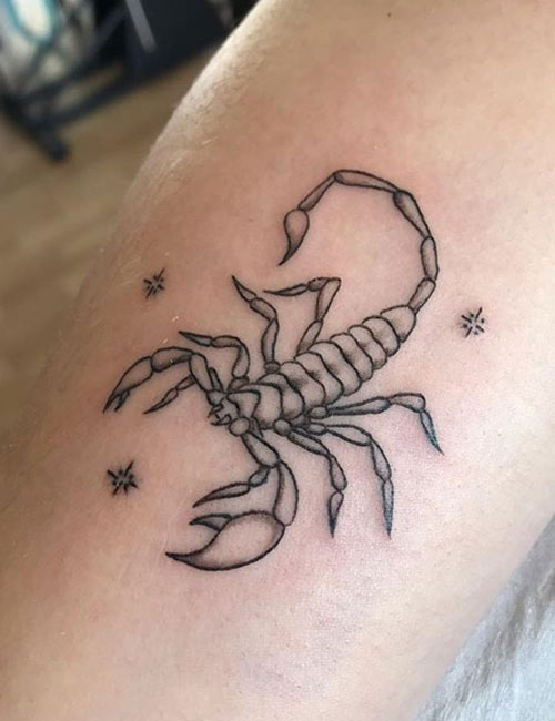 Scorpio tattoo represented by a scorpion