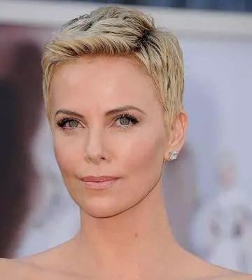 Short upturned pixie short hairstyle for women