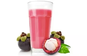 A delicious glass of mangosteen juice