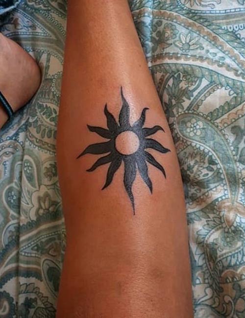 Sun tattoo design for women