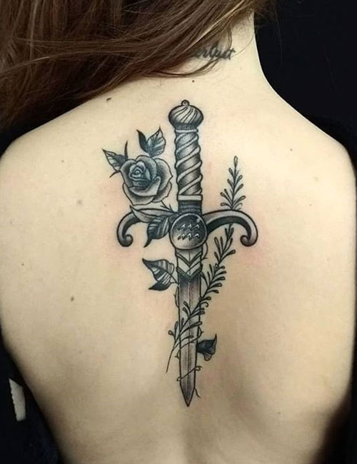 Sword tattoo design for women