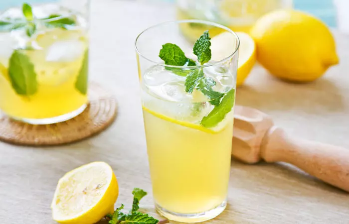 A glass of refreshing lemonade