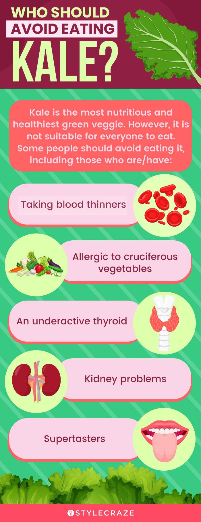 who should avoid eating kale (infographic)