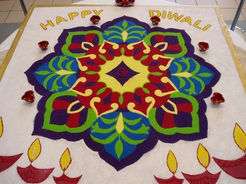 Simple and beautiful rangoli for Diwali