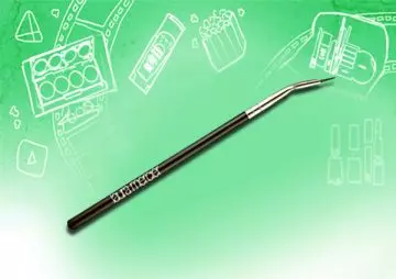 Angled bent eyeliner brush is used to draw very thin lines