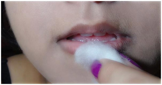 Use a cotton ball to remove traces of unwanted cream.to make lips soft