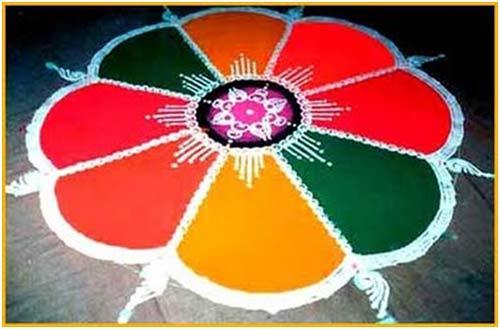 design vibrante de rangoli