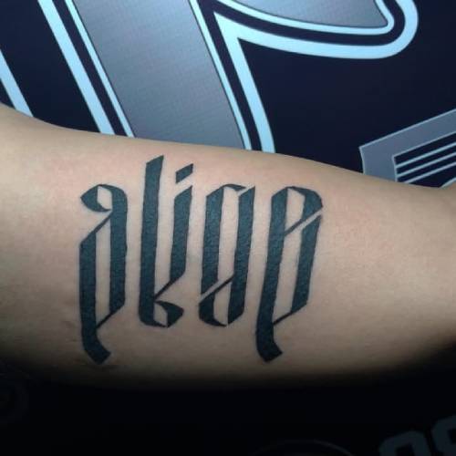 Alive-Dead ambigram tattoo
