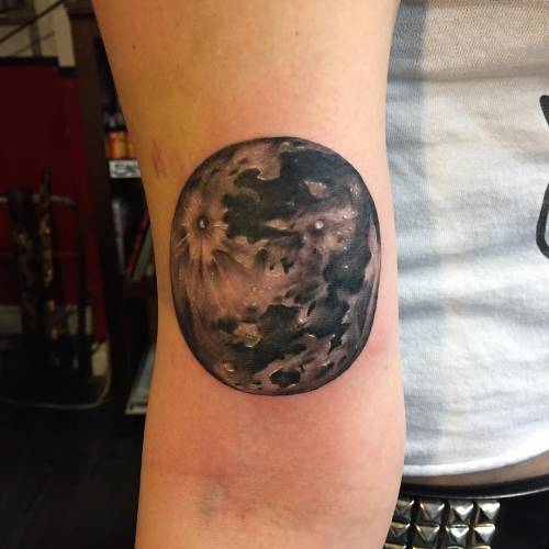 Realistic moon tattoo