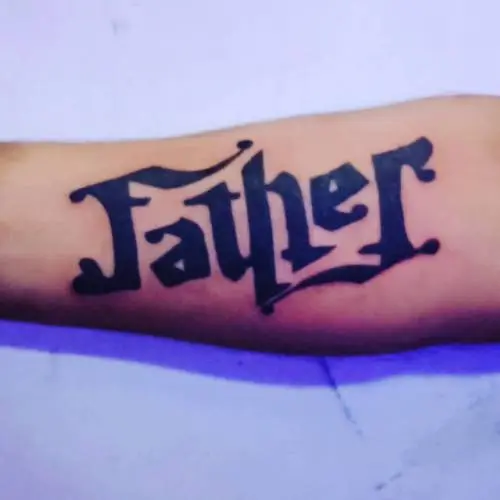 Father ambigram tattoo