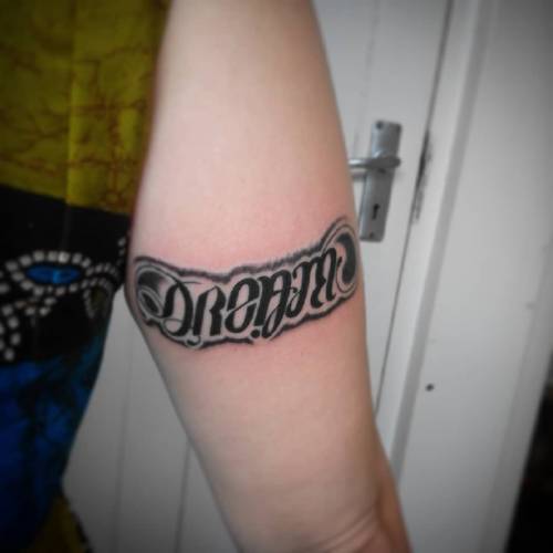 Believe-dream ambigram tattoo