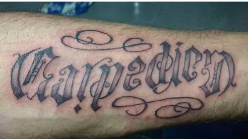 Carpe diem ambigram tattoo