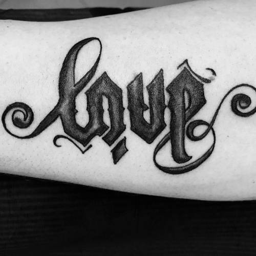 New Ambigram Tattoo. “Courage/Strength” Seth Hines - Old Town Tattoo, St.  Cloud MN. : r/tattoos