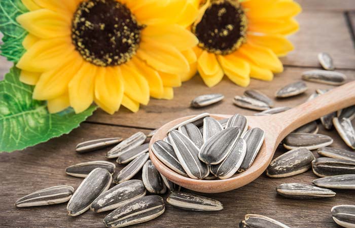Sunflower seeds are rich in vitamin E