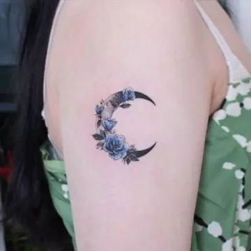 Rose moon tattoo