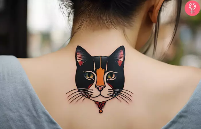 A Japanese animal tattoo on the spine