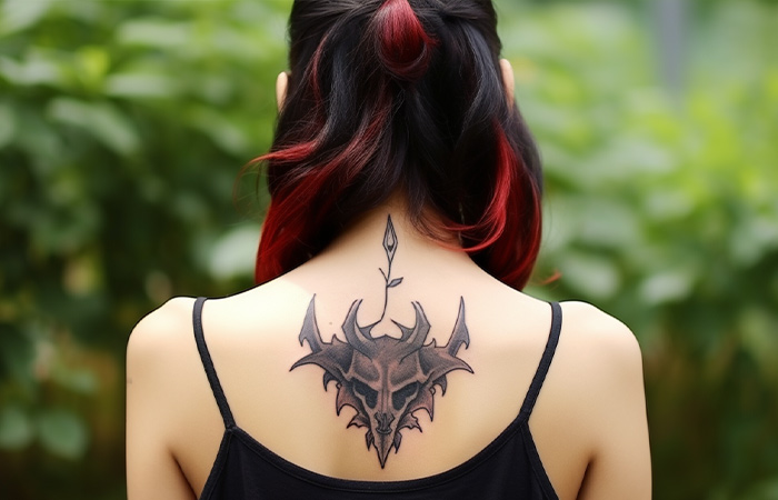 A devil back tattoo 
