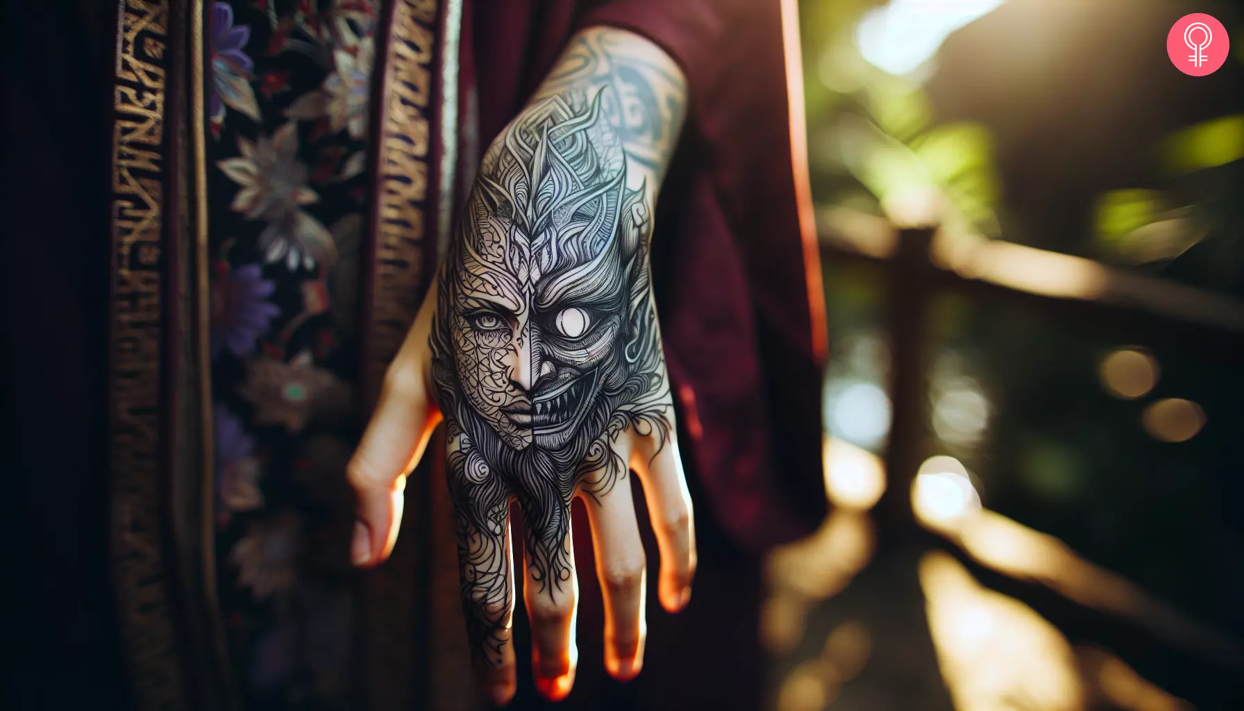 A devil tattoo on the hand