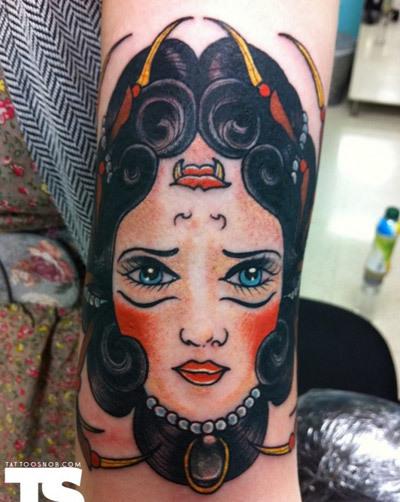 A face tattoo