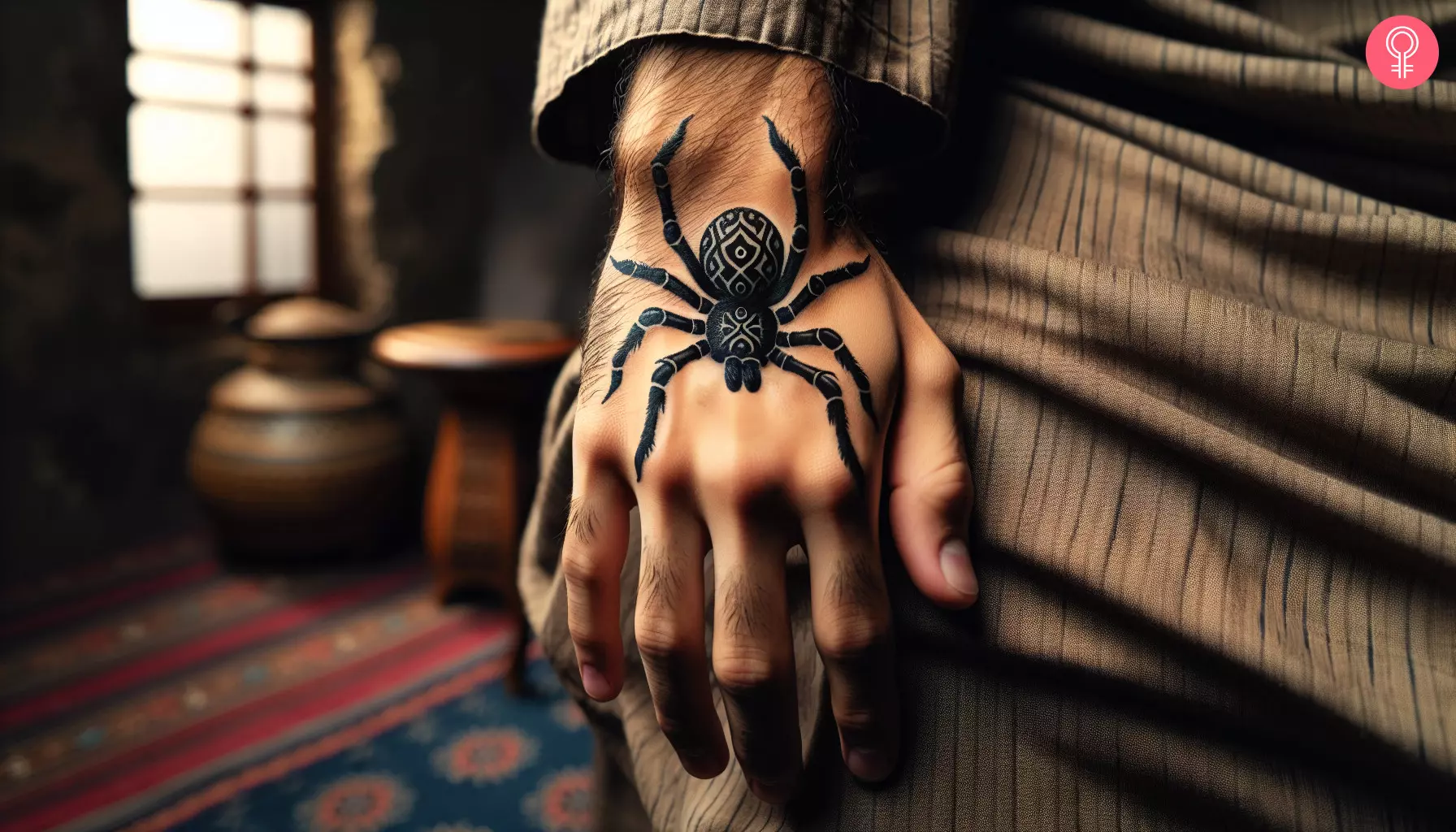 A man with a spider hand tattoo