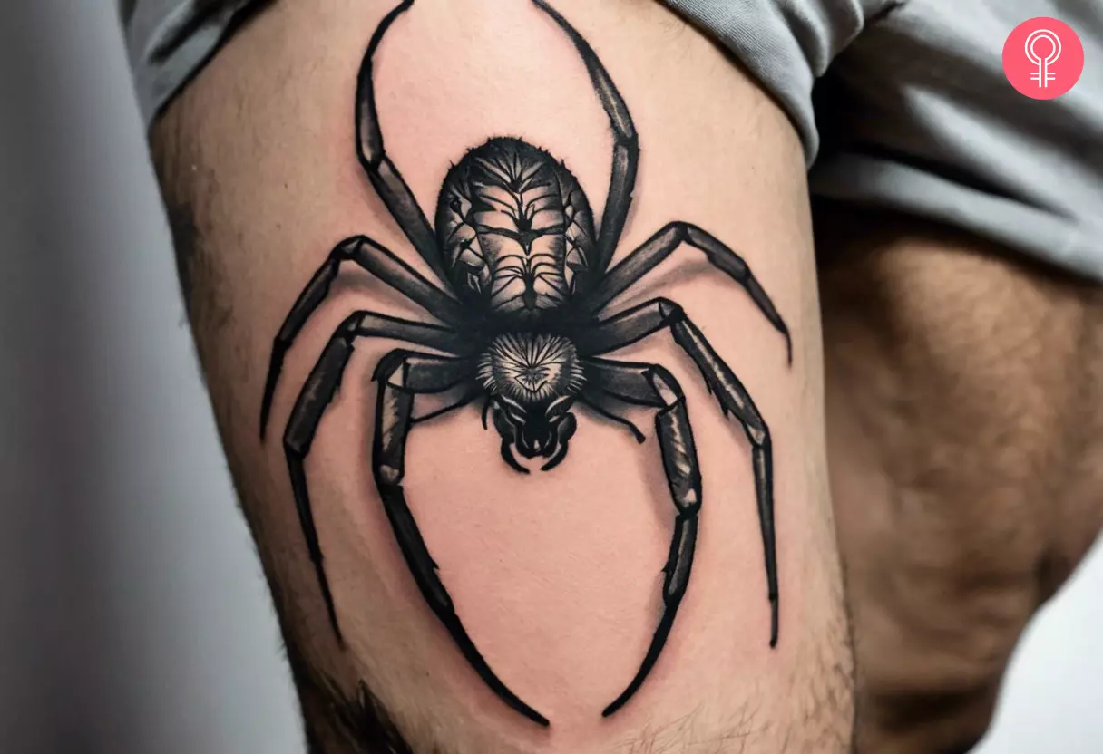 A man with a spider leg tattoo