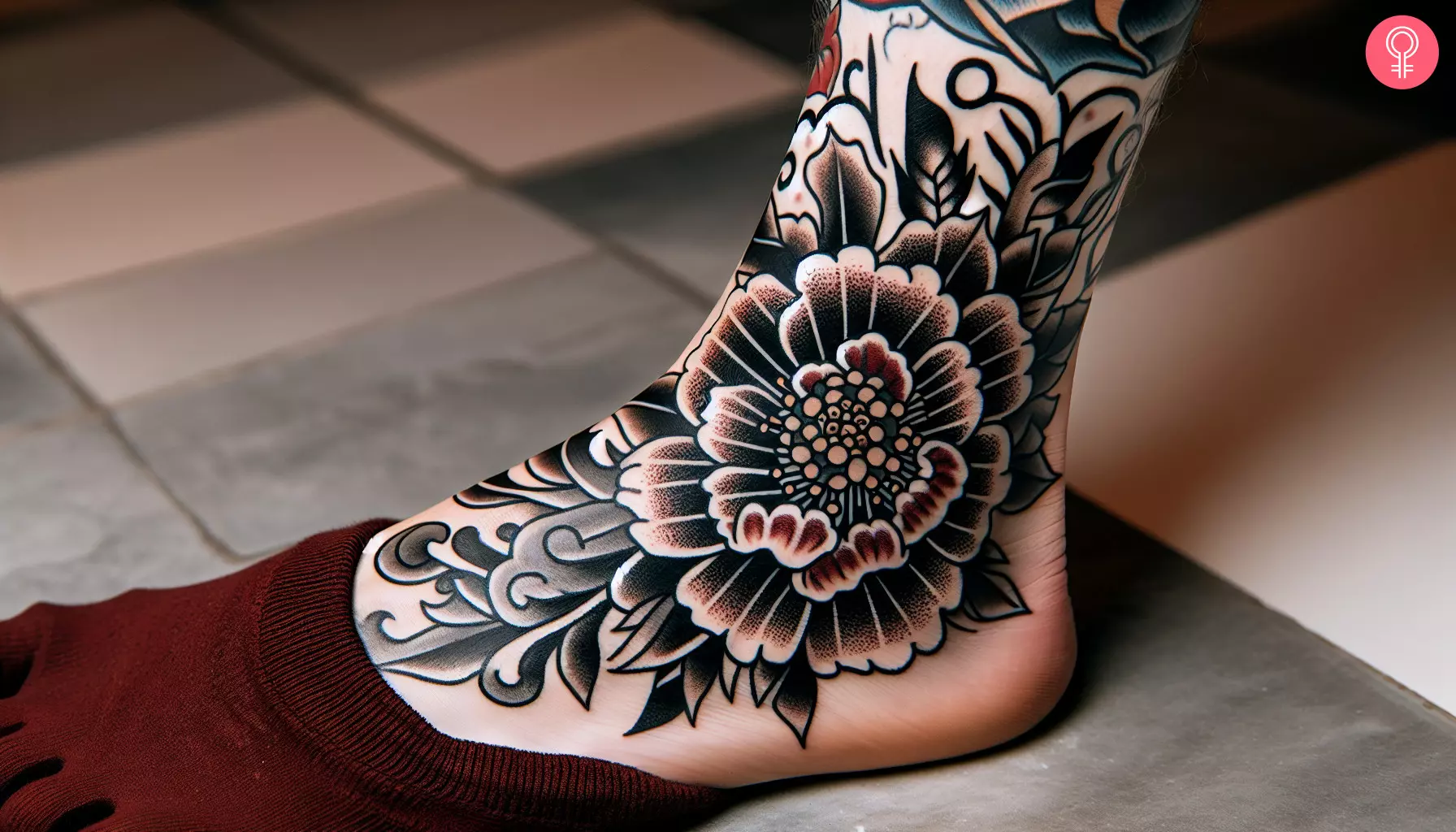 A traditional colored tattoo to cover up a tattoo