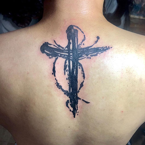Abstract Jesus tattoo