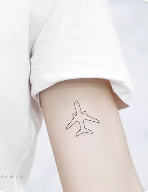 Small airplane tattoo design