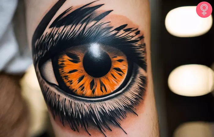 An animal eye tattoo