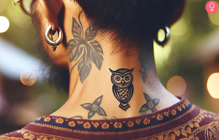 An animal neck tattoo