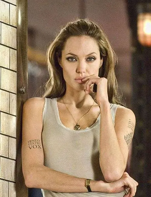 Meaning of Angelina Jolie's arm tattoos