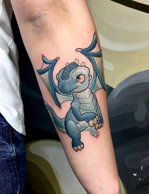 Baby dragon tattoo design