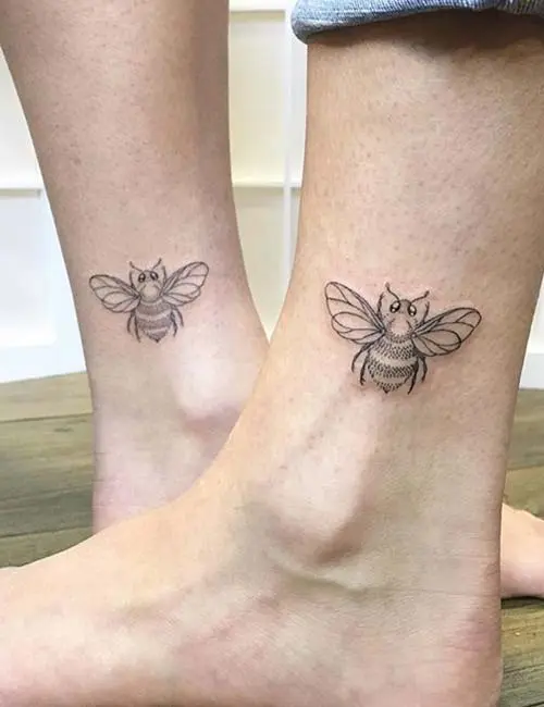Bee on the ankle tattoo