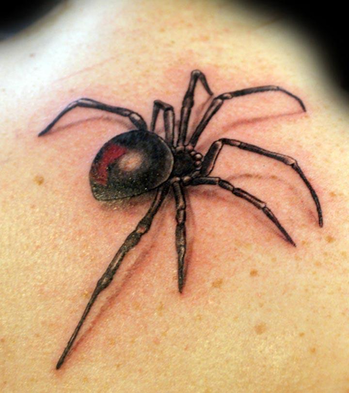 Spider tattoo on the right forearm