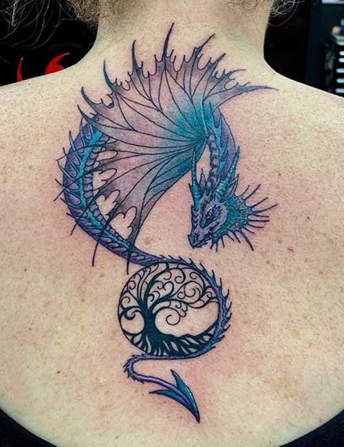 Blue dragon tattoo design