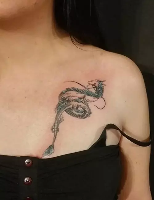 Chest dragon tattoo design