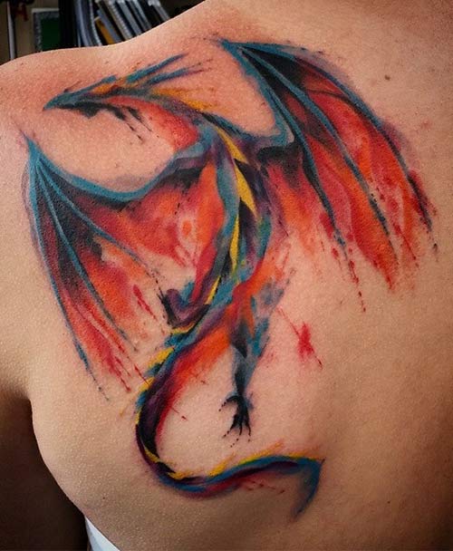 Colorful dragon tattoo design