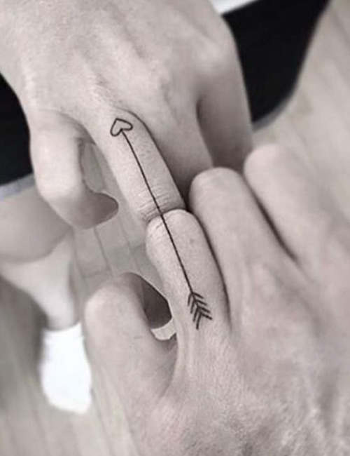 Connected design tattoo for couples