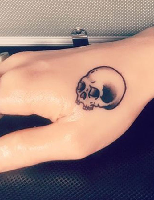 Cool Skull Tattoo On The Hand
