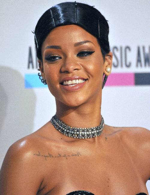 Cross on Rihanna’s collarbone