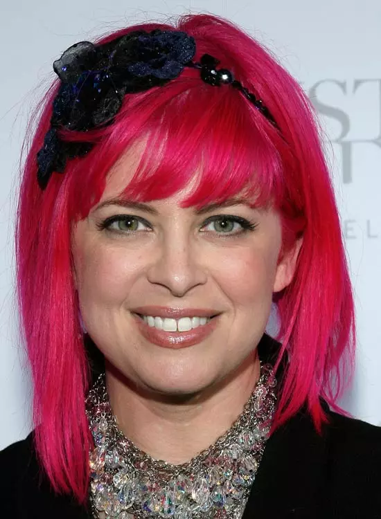 Funky deep pink asymmetric bob hairstyle for girls