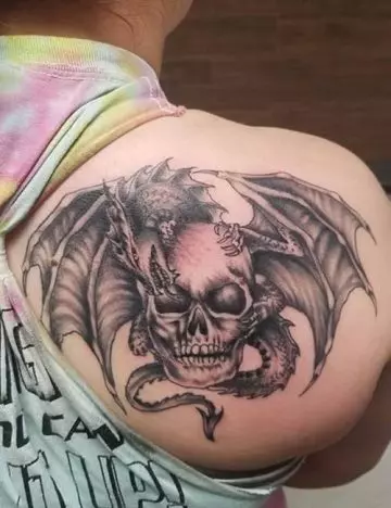 Dragon skull tattoo design