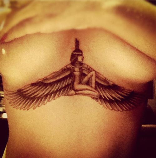 Rihanna Egyptian Stomach Tattoo