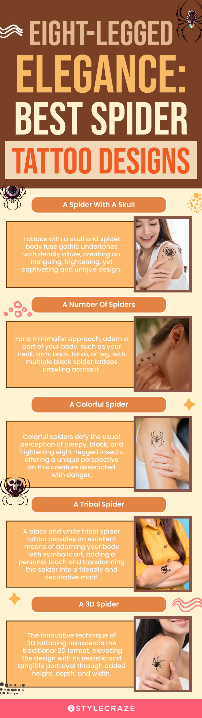 eight legged elegance best spider tattoo designs (infographic)