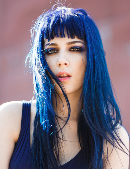 Emo layers with bright blue crown for girls