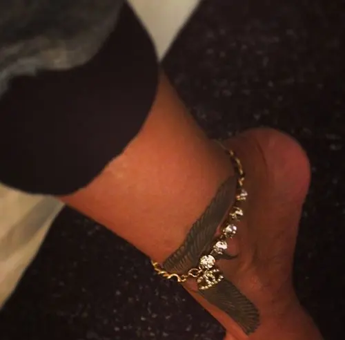 Rihanna Falcon Ankle Tattoo