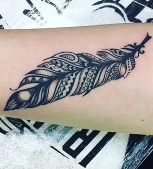 Maori feather tattoo design