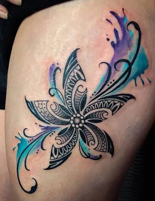 Flower Maori tattoo design