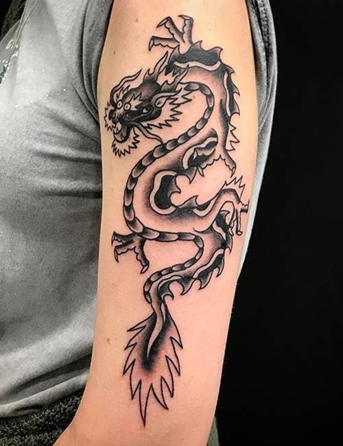 Hand dragon tattoo design